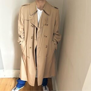 Vintage Aquascutum Trench Coat • Unisex • Made in Canada • Classic Beige